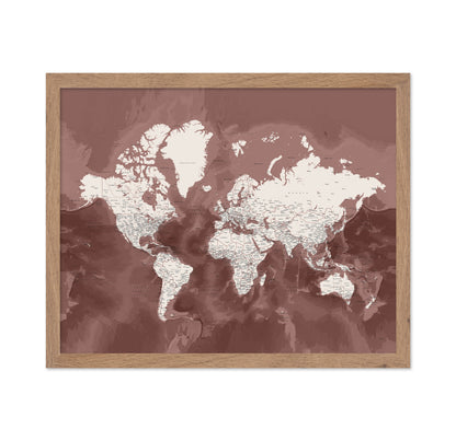 Vintage Sepia World Map with Cities