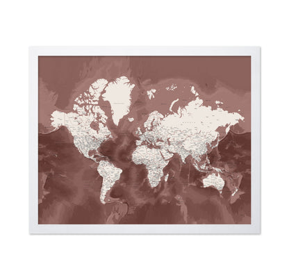 Vintage Sepia World Map with Cities