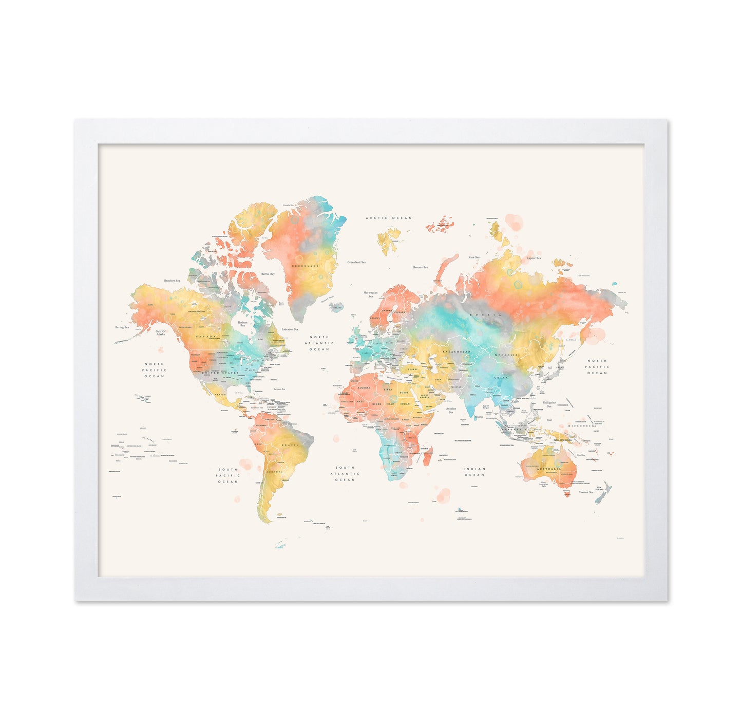 Watercolor World Map No2