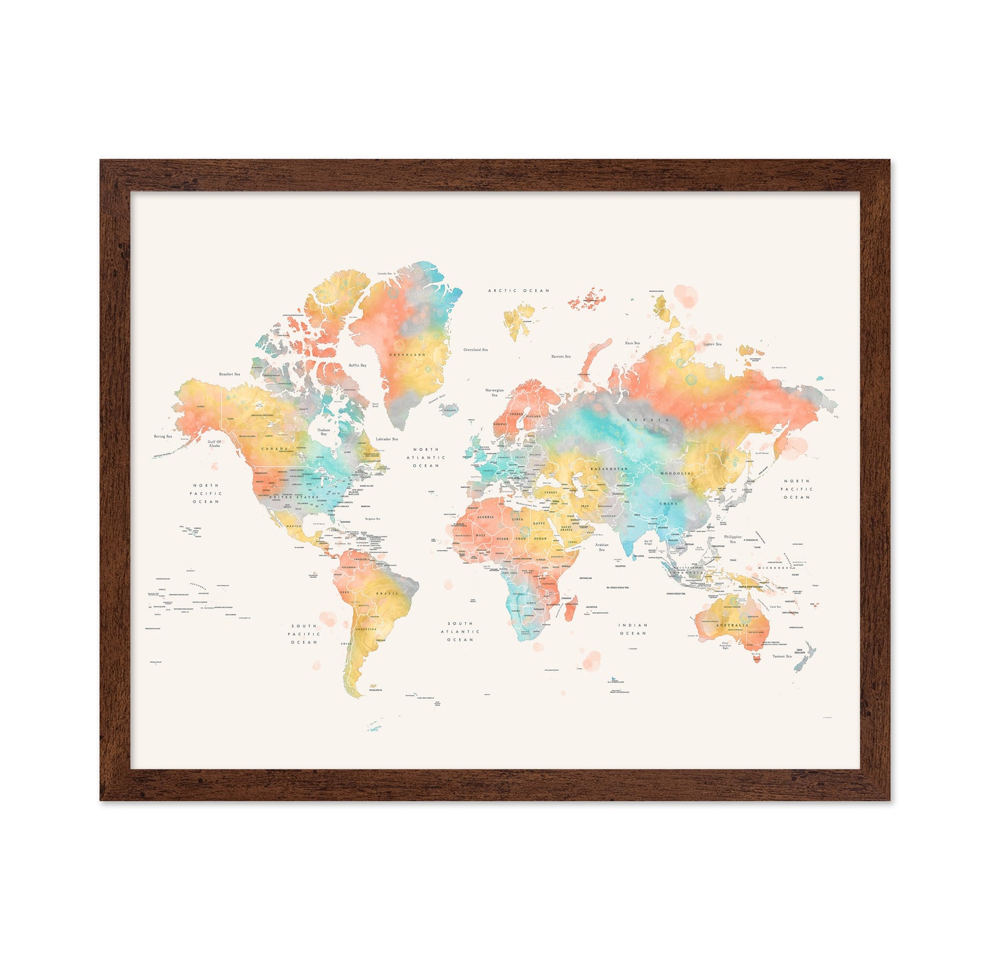 Watercolor World Map No2
