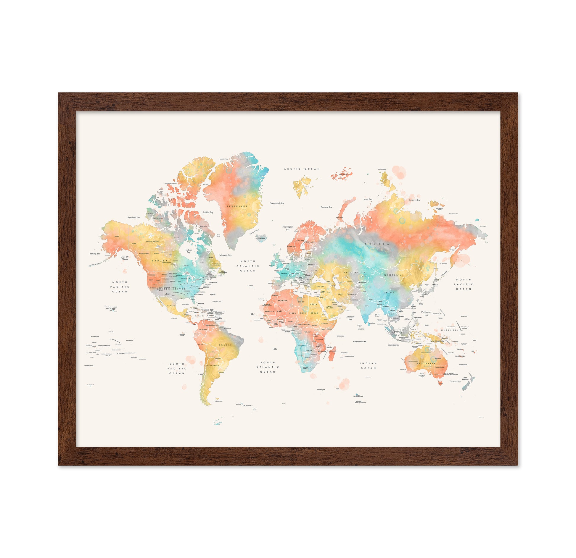Watercolor World Map No2