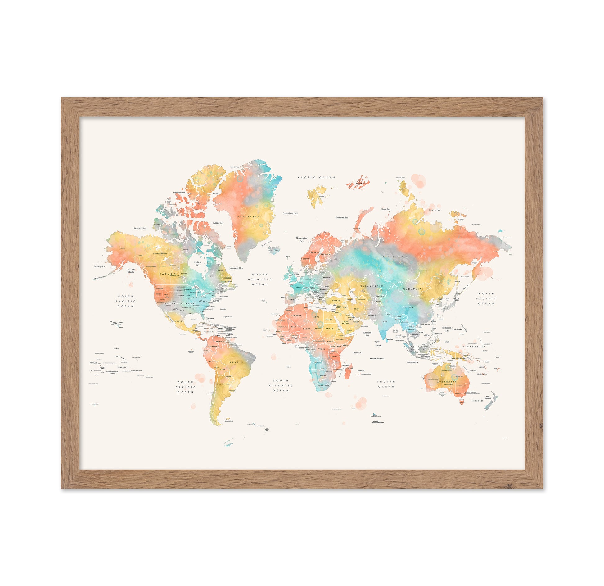 Watercolor World Map No2