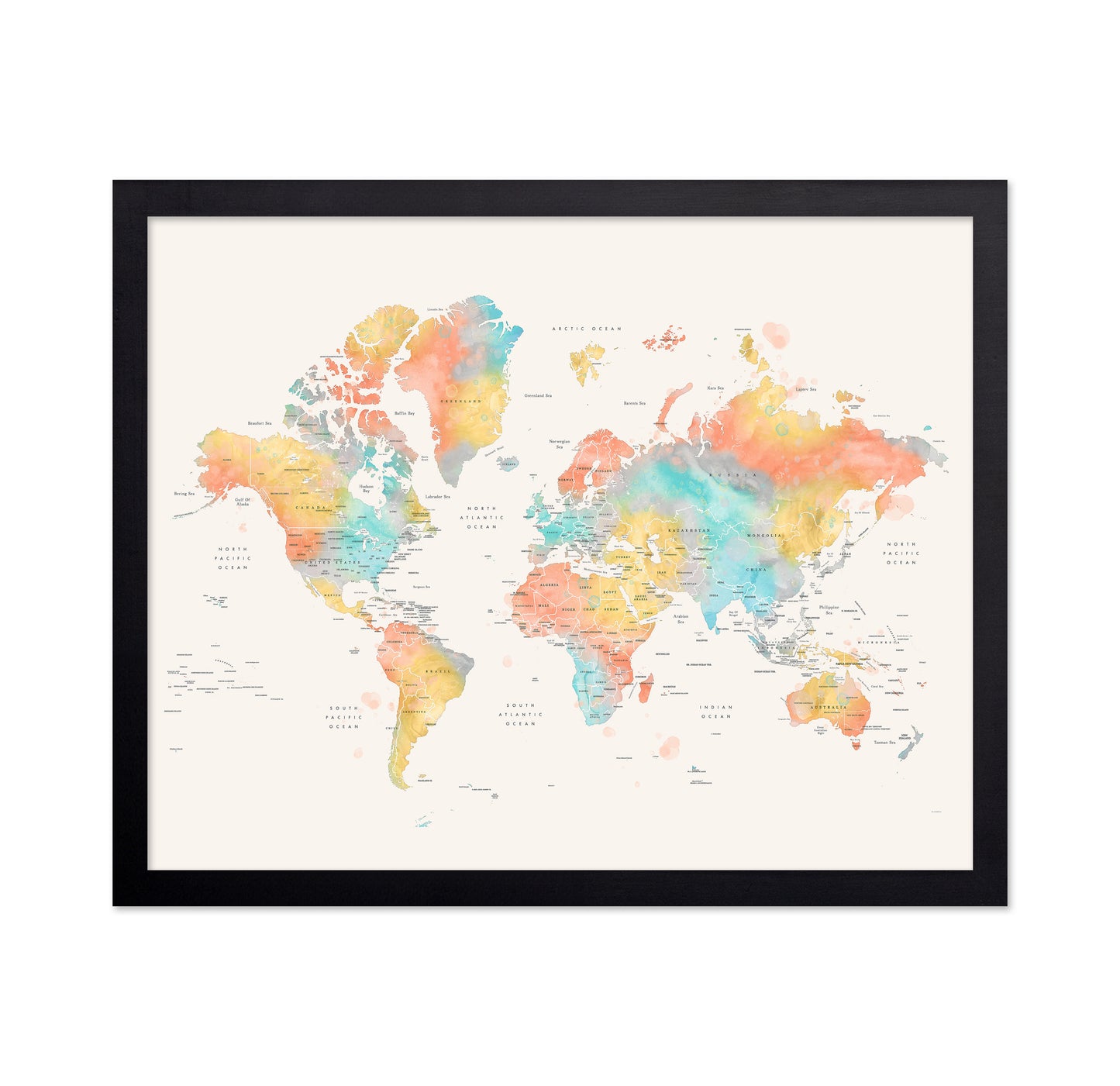 Watercolor World Map No2
