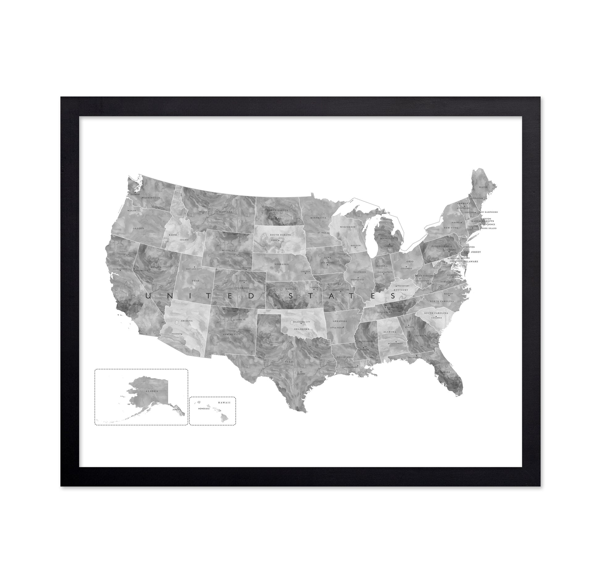 Gray USA Map