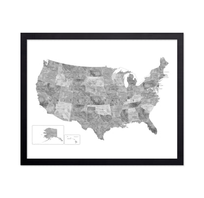 Gray USA Map