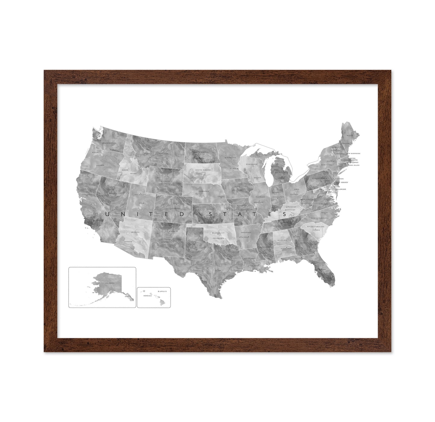 Gray USA Map