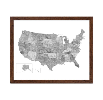Gray USA Map