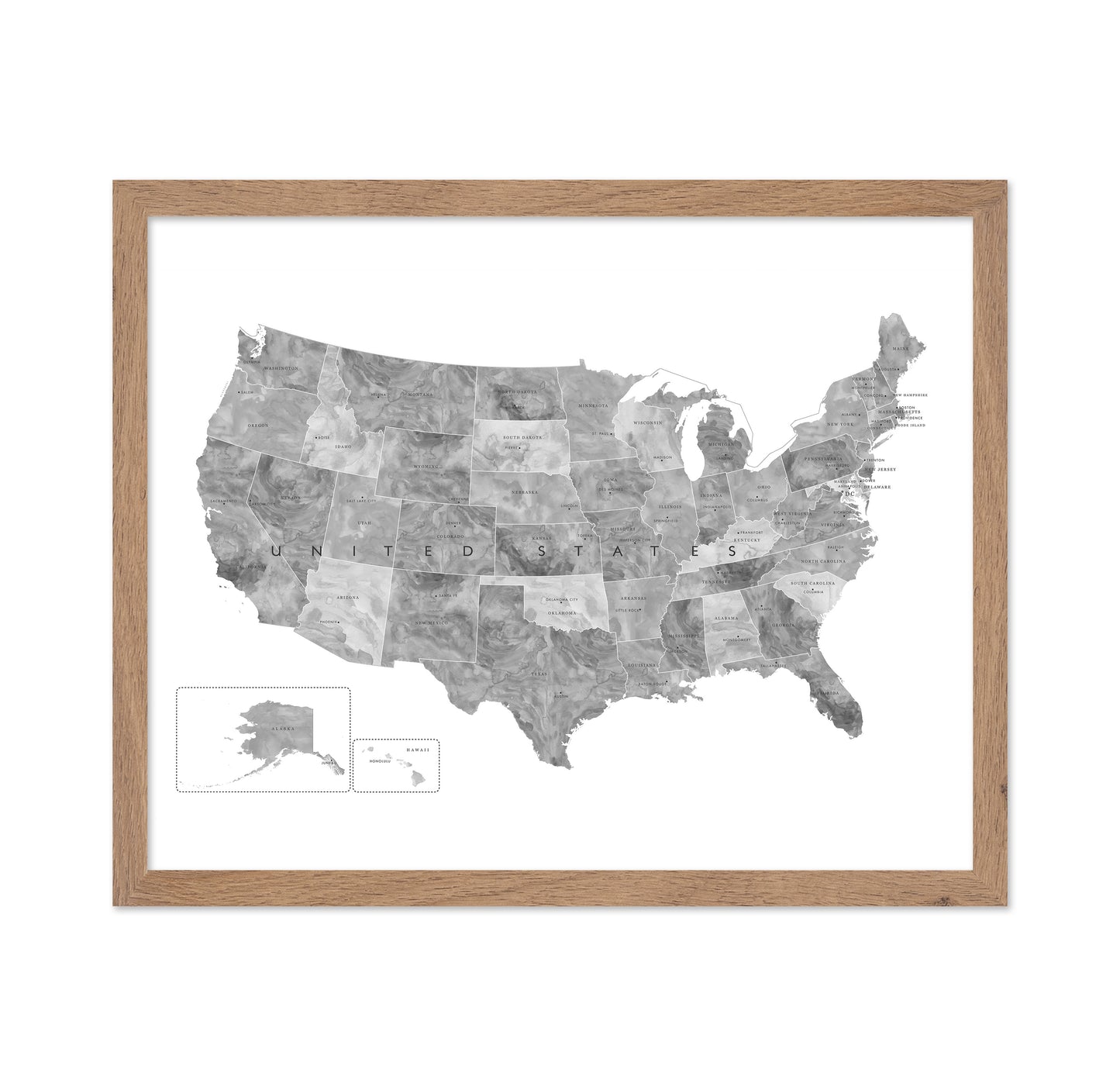 Gray USA Map