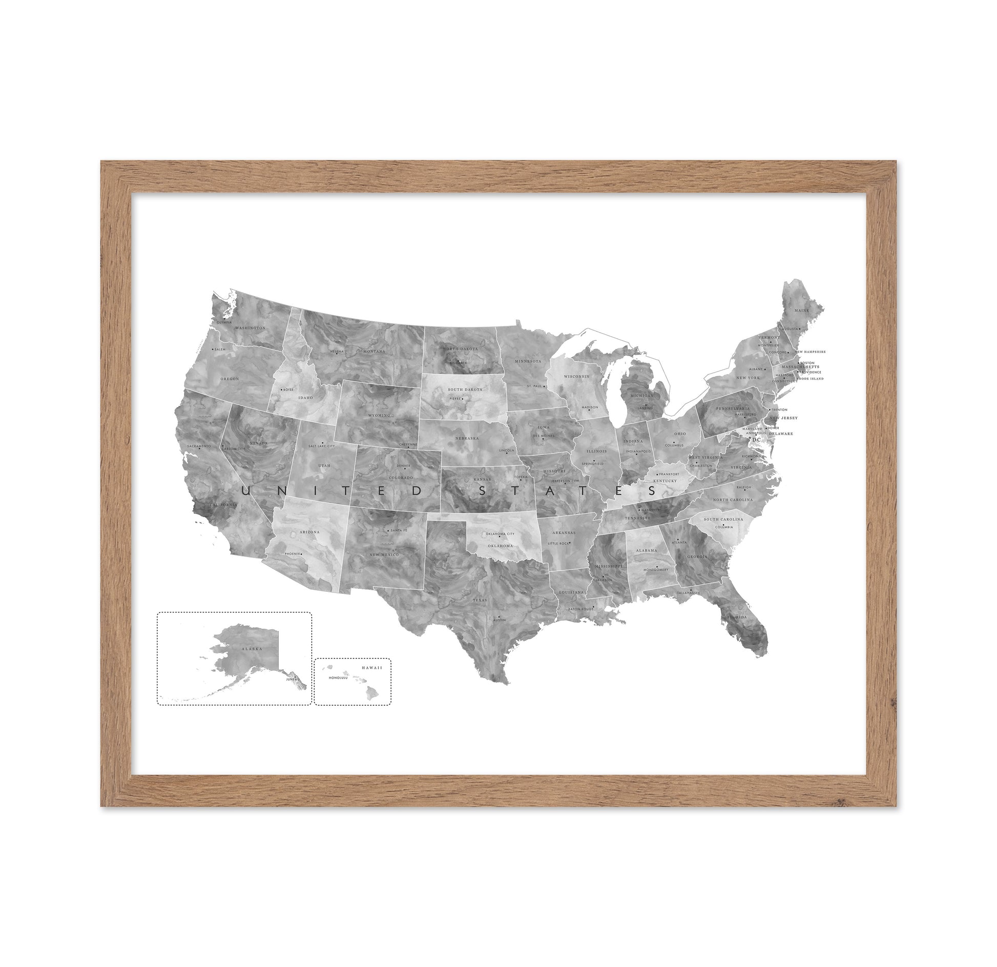 Gray USA Map