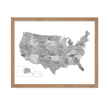Gray USA Map