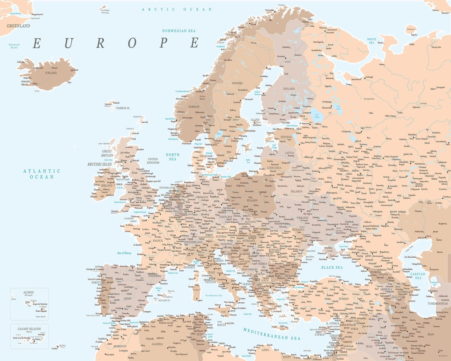 Europe Map Detailed