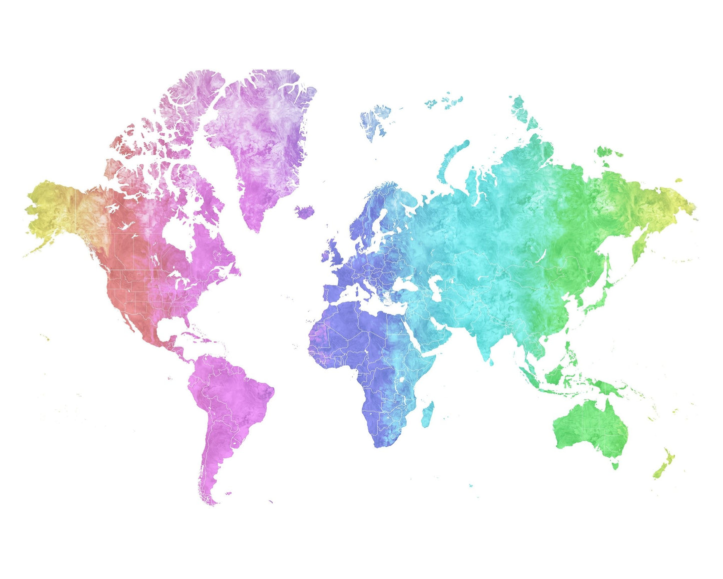 Watercolor World Map No3