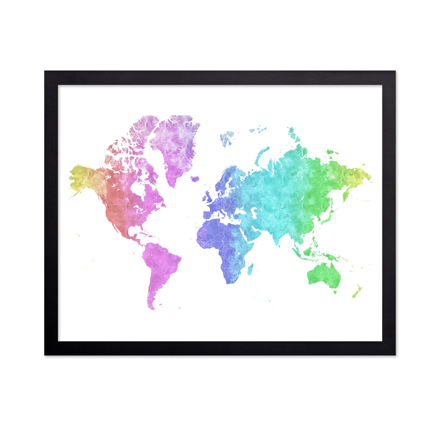 Watercolor World Map No3
