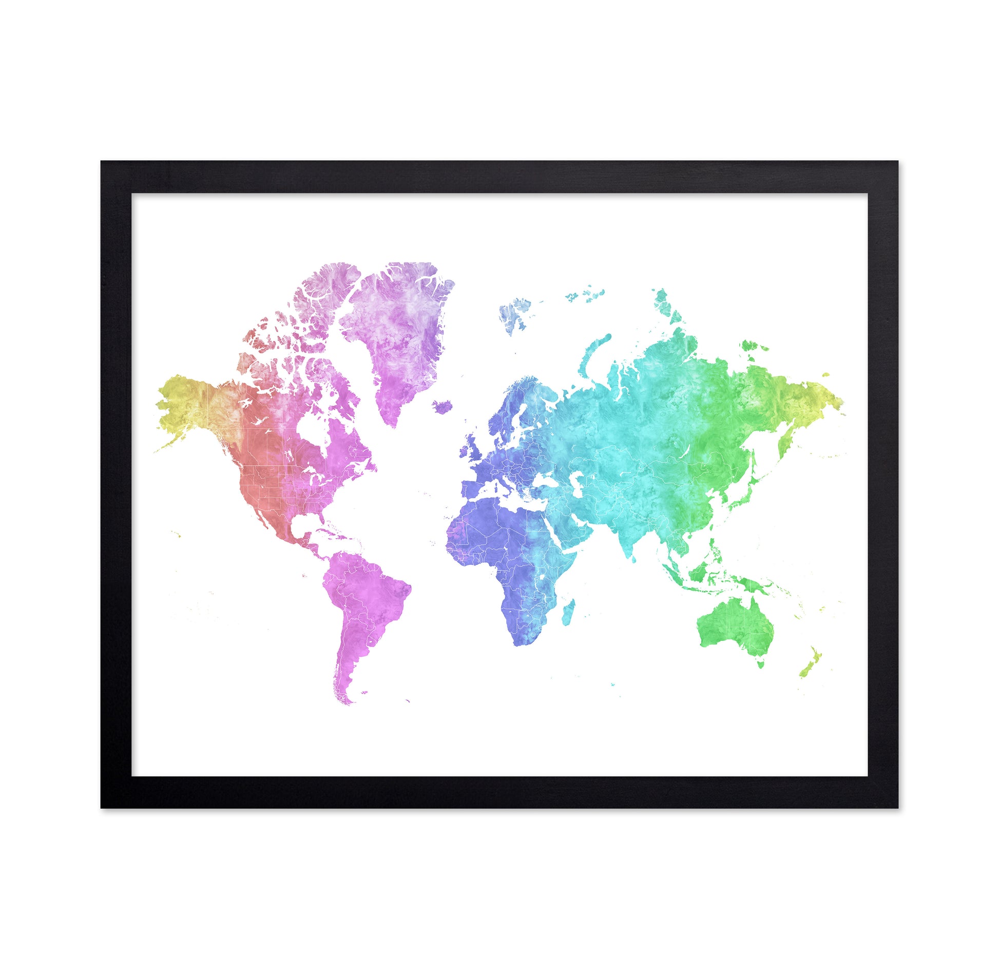 Watercolor World Map No3