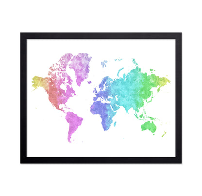 Watercolor World Map No3
