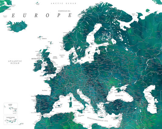 Teal Europe Map