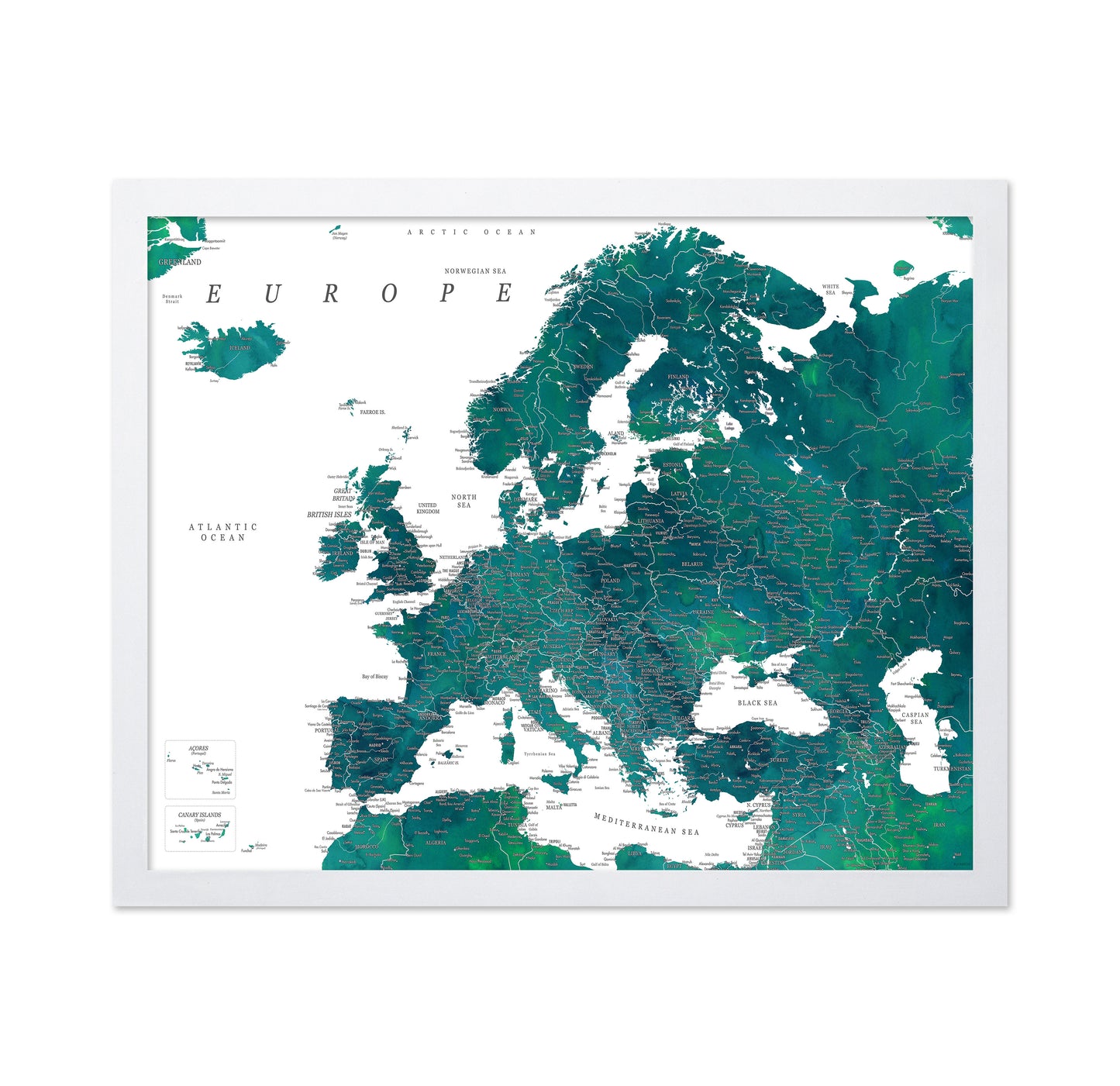 Teal Europe Map