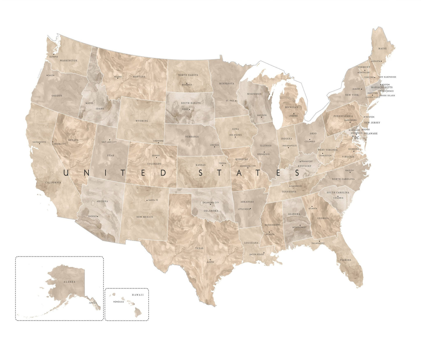 Taupe USA Map