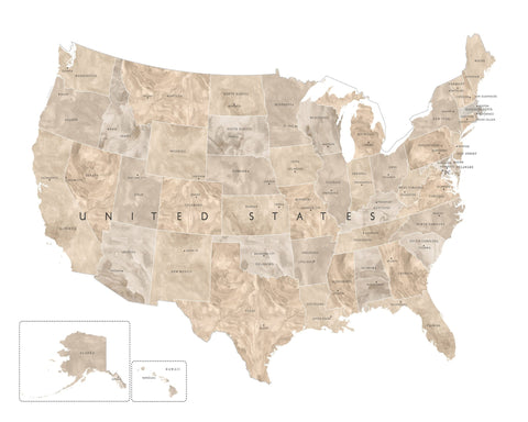 Taupe USA Map