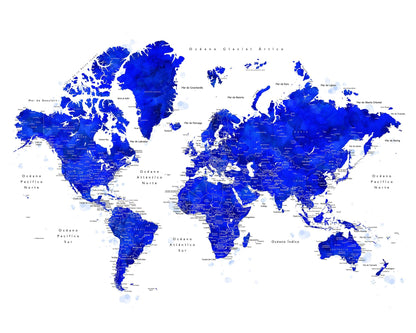 Blue World Map
