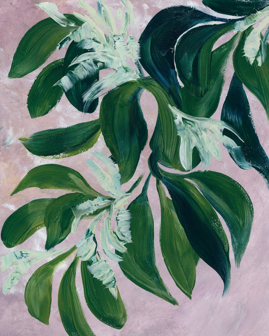 Green Leaves Pink