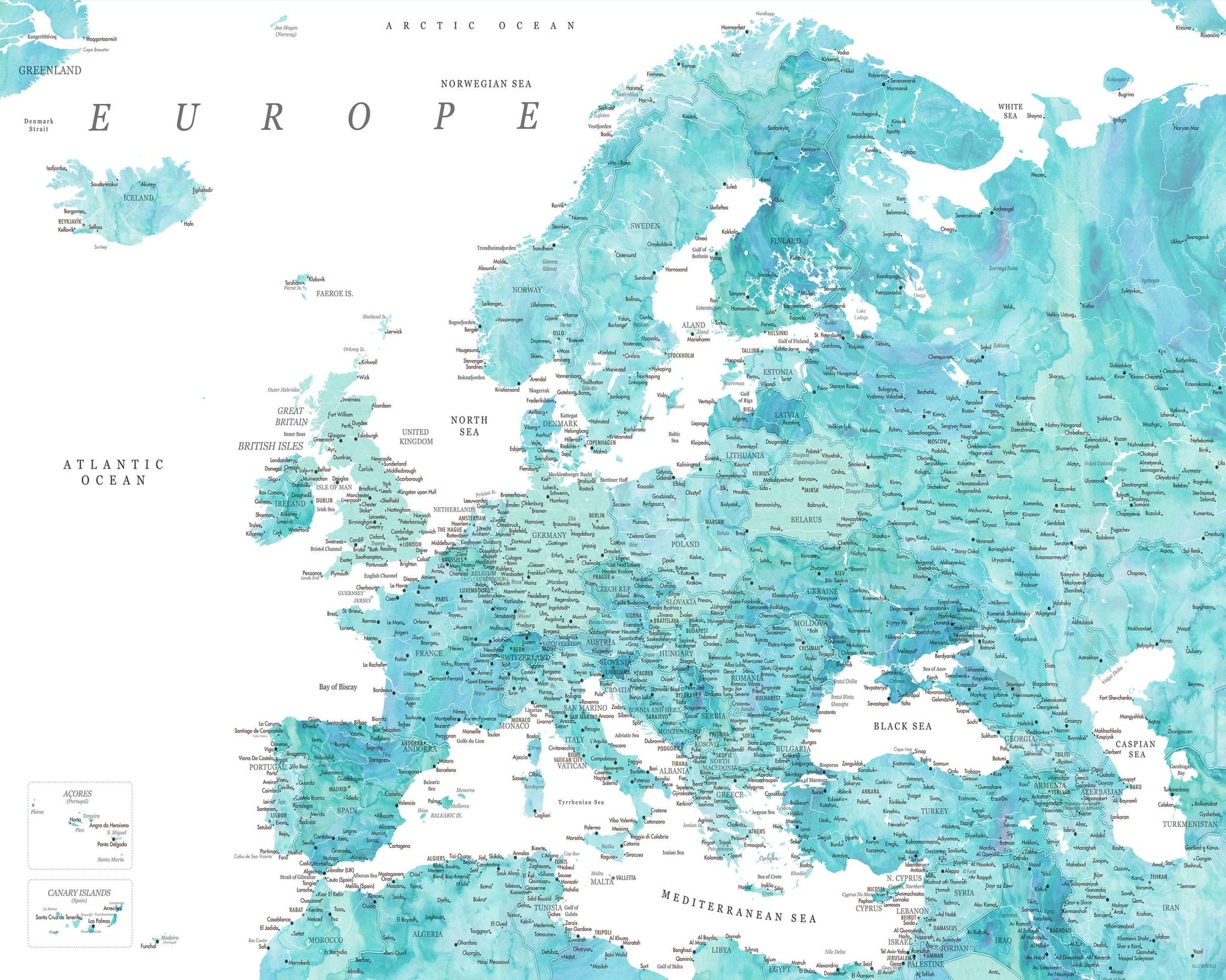 Aqua Europe Map