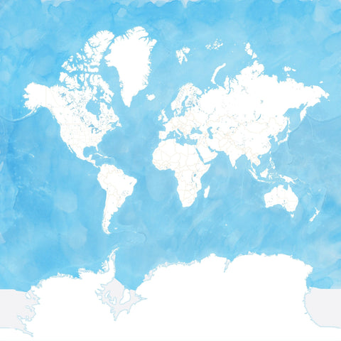 Soft Blue World Map