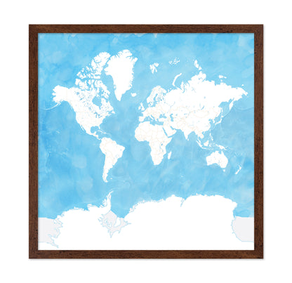 Soft Blue World Map