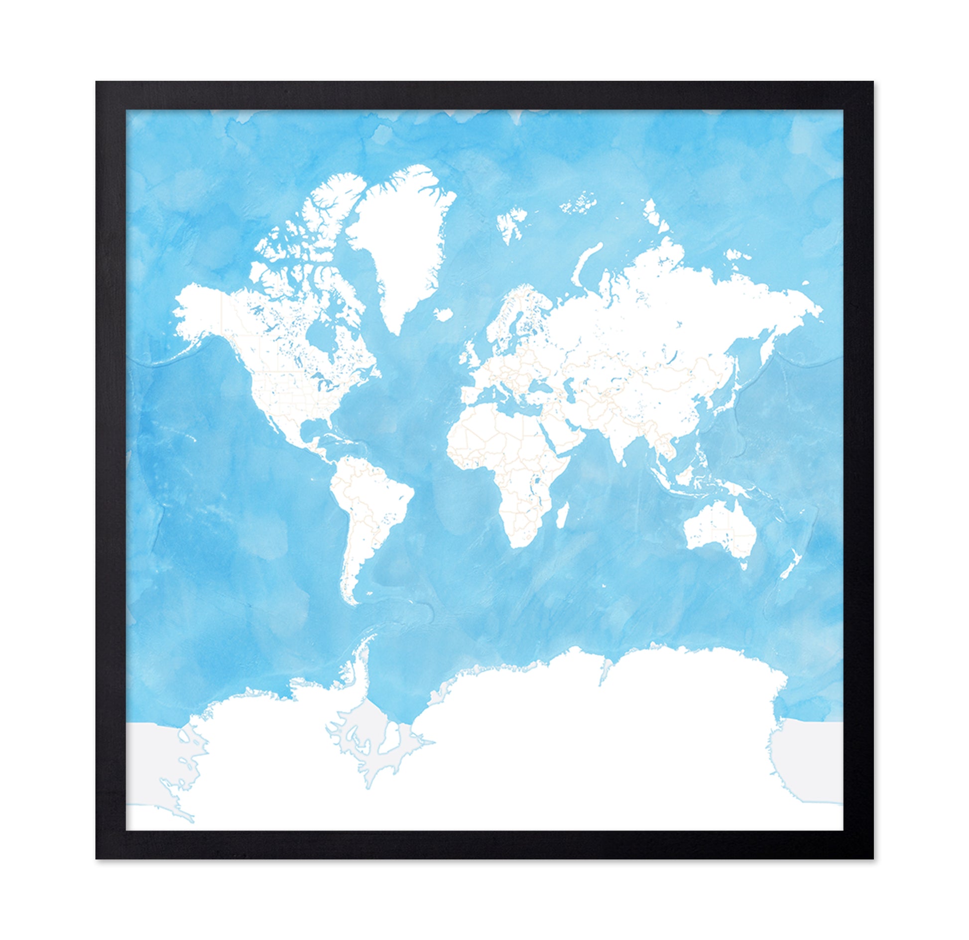 Soft Blue World Map