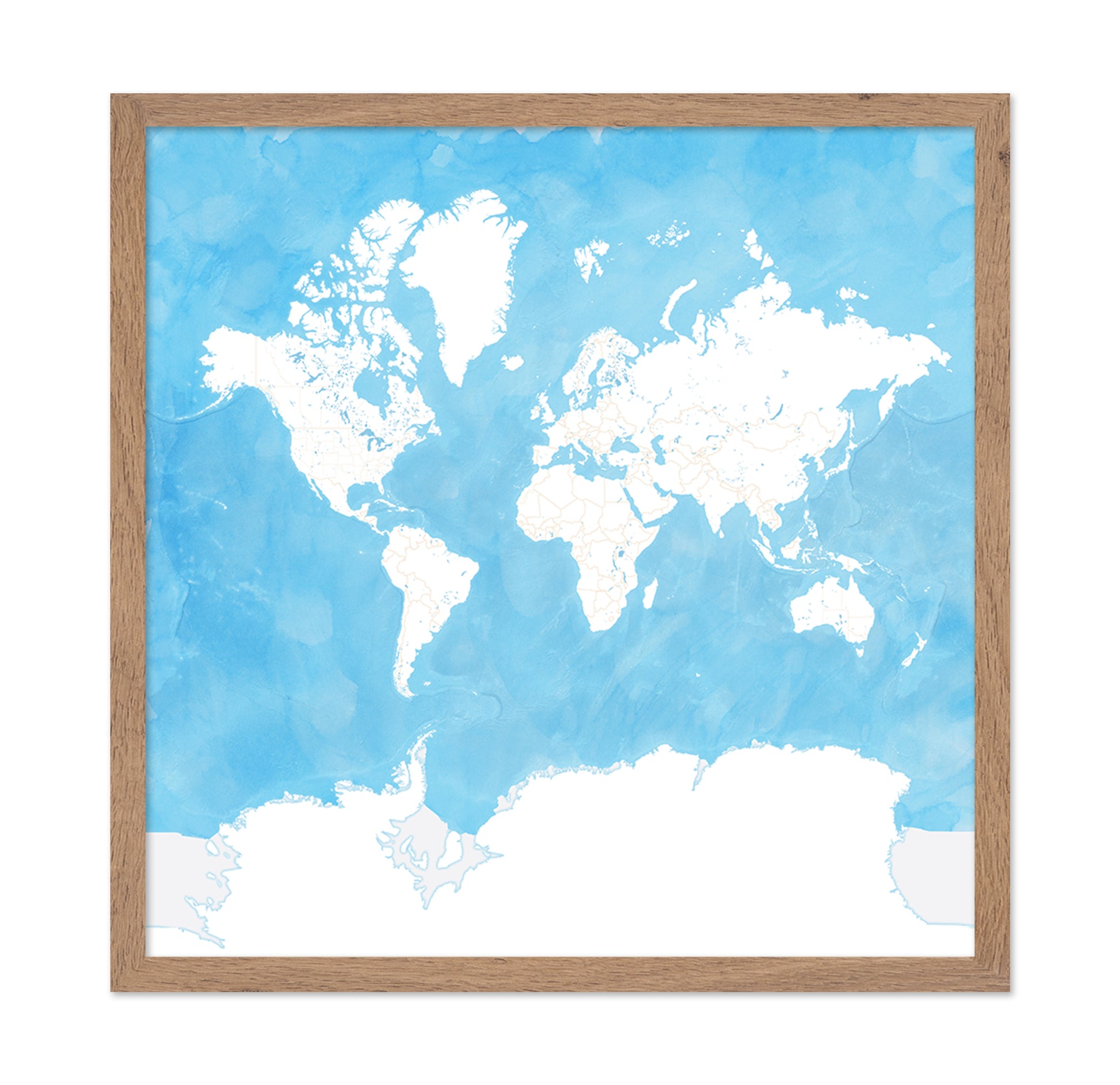 Soft Blue World Map