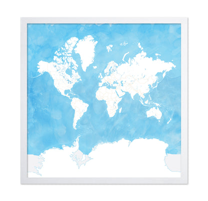 Soft Blue World Map