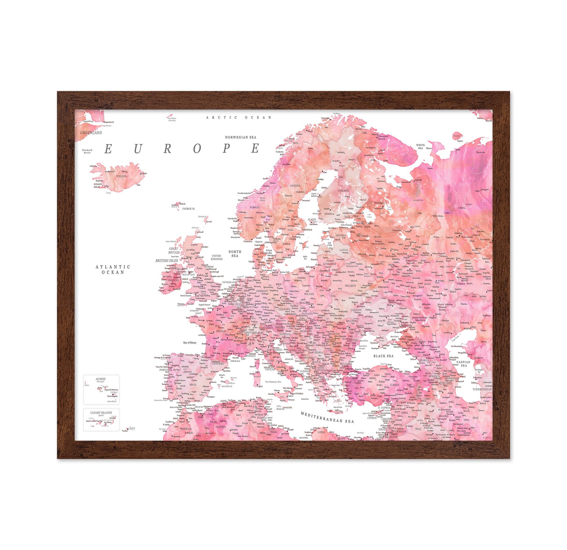 Pink Europe Map