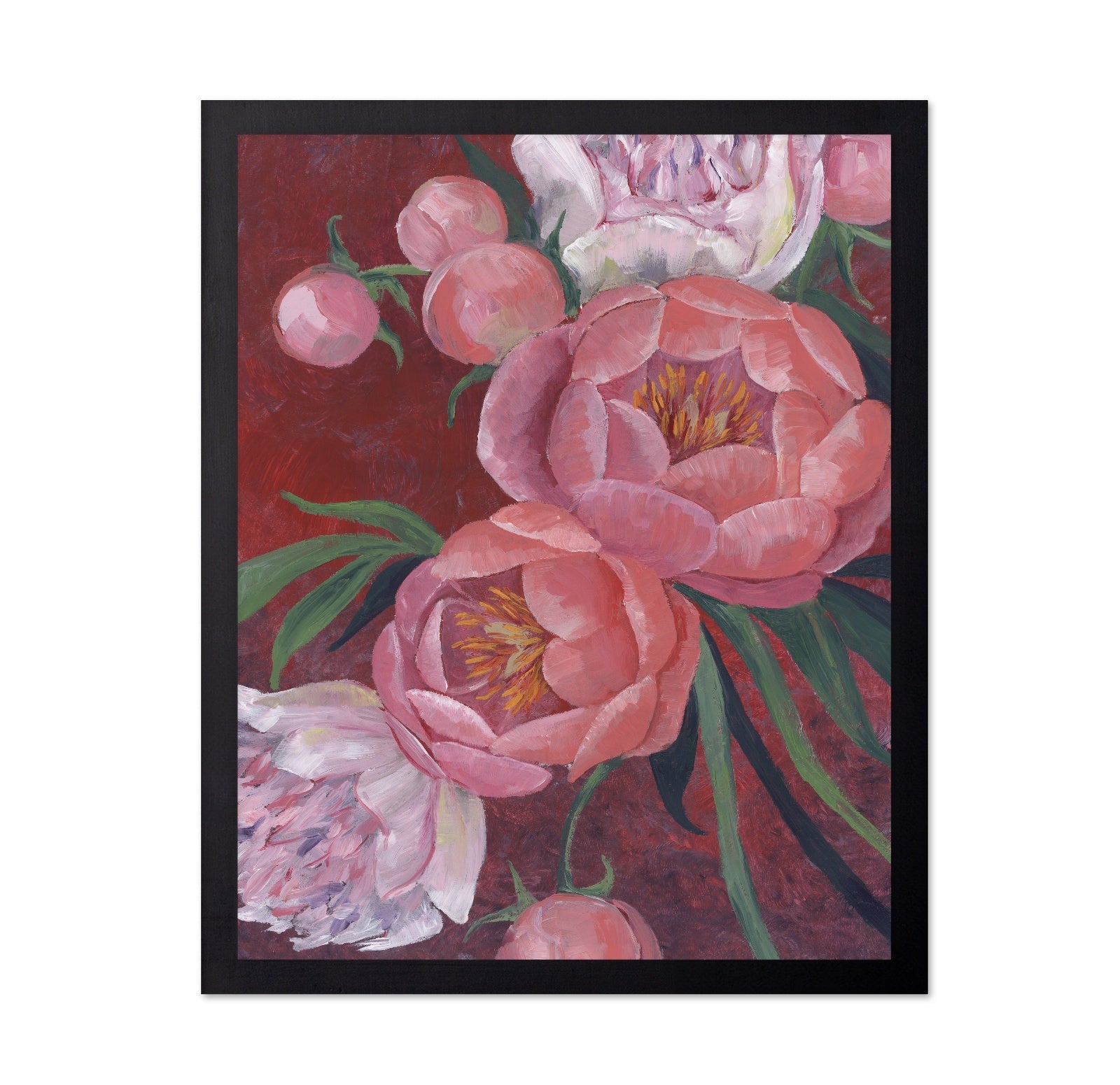 Pink Peony Floral Painting