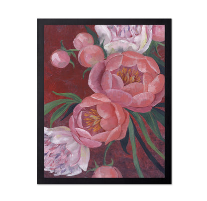 Pink Peony Floral Painting