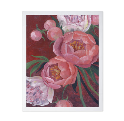 Pink Peony Floral Painting