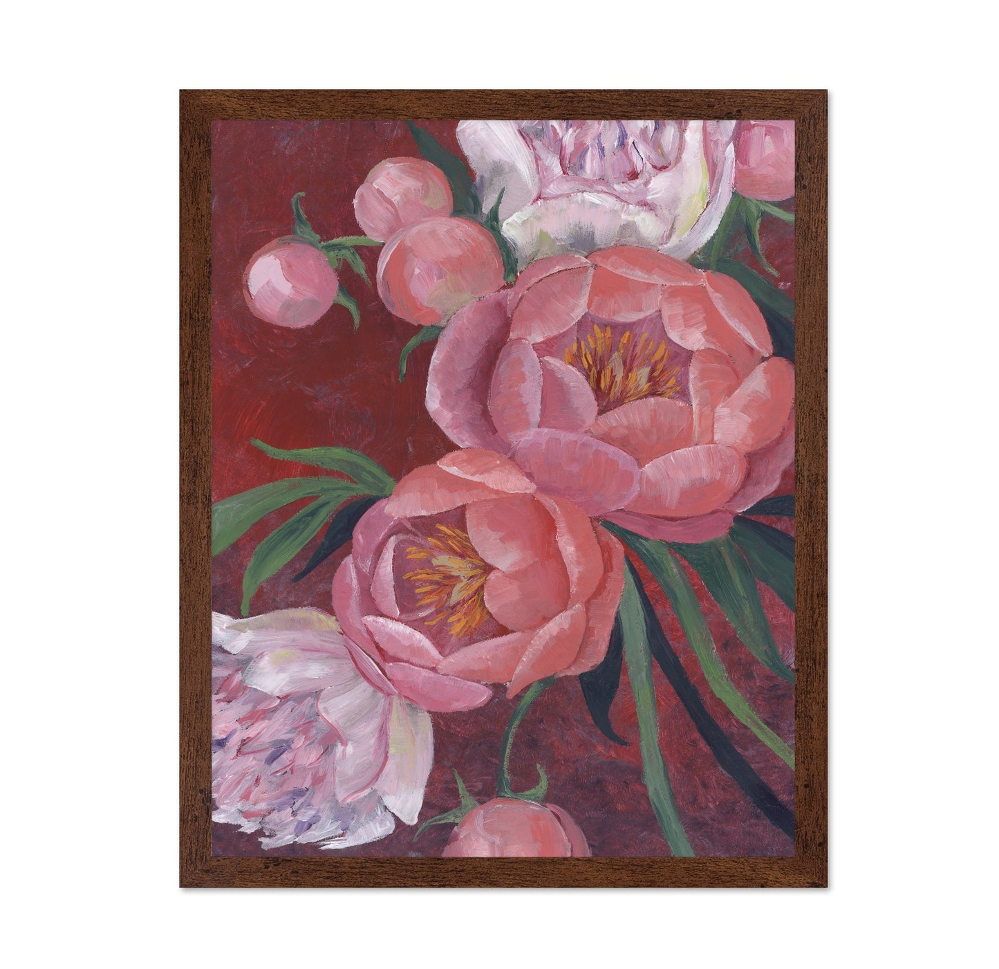 Pink Peony Floral Painting