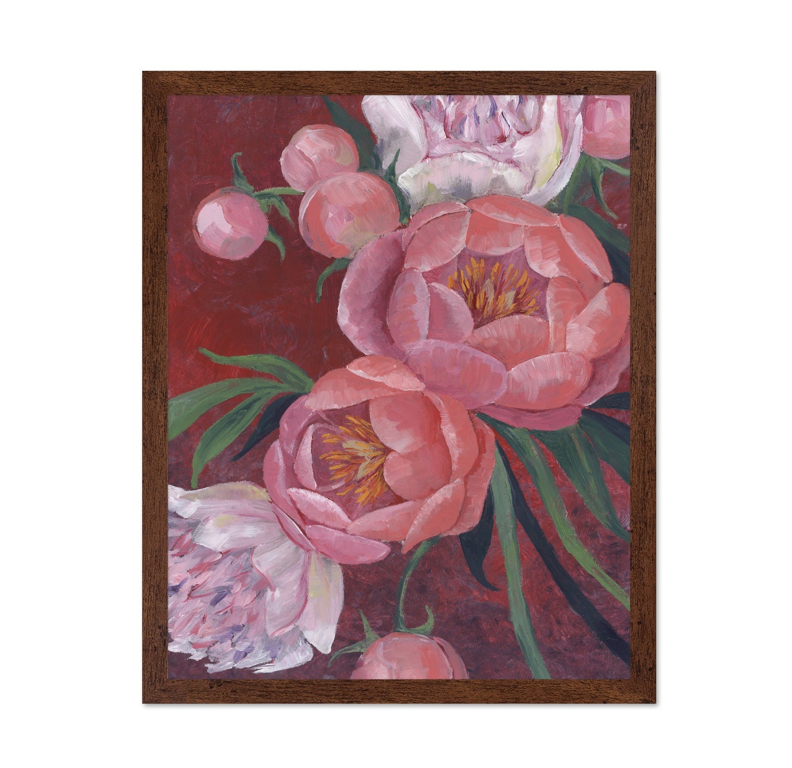 Pink Peony Floral Painting