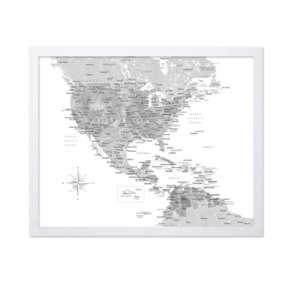 Gray USA Caribbean Map
