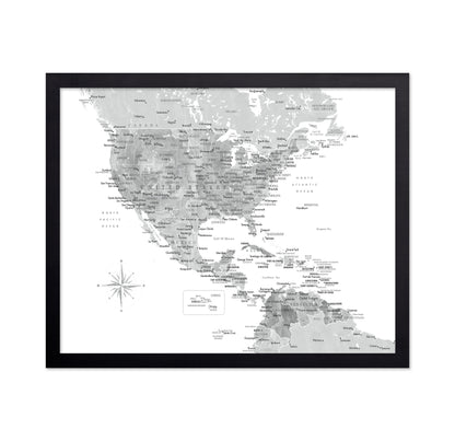 Gray USA Caribbean Map