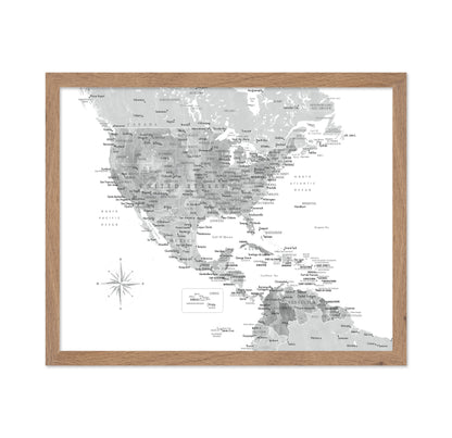 Gray USA Caribbean Map
