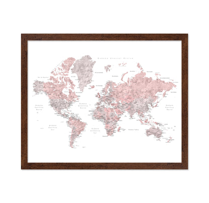 Pink Spanish World Map