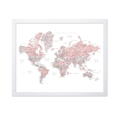 Pink Spanish World Map
