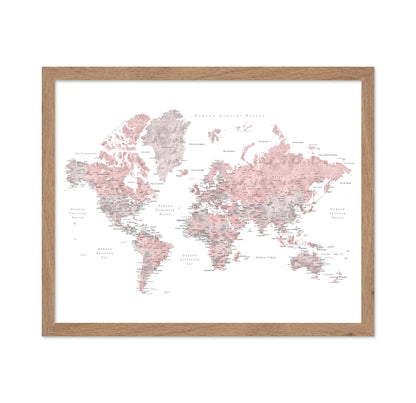 Pink Spanish World Map