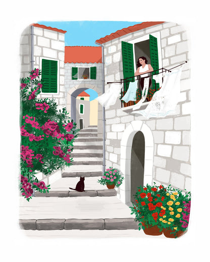 Mediterranean Balcony Scene