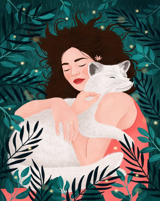 Girl with Polar Fox