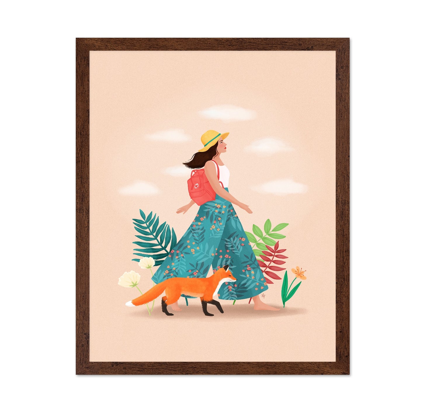 Woman Walking with Fox