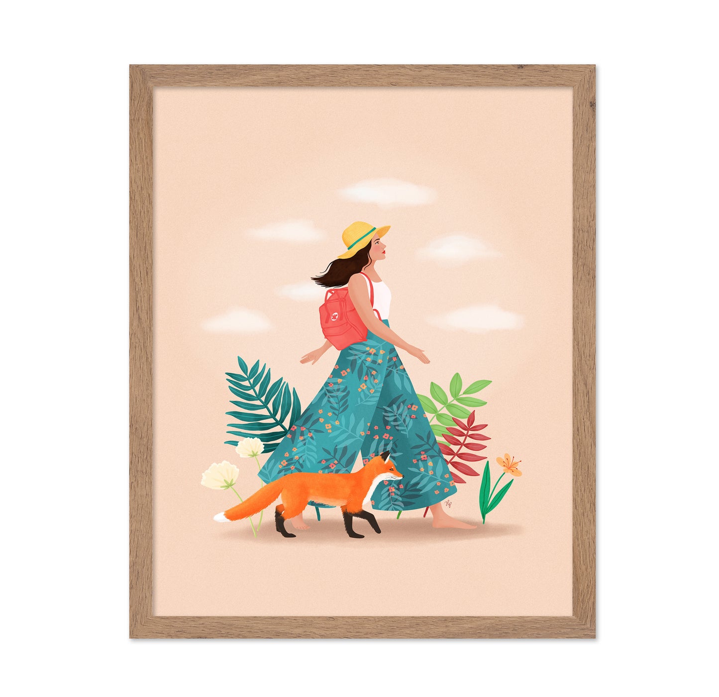 Woman Walking with Fox