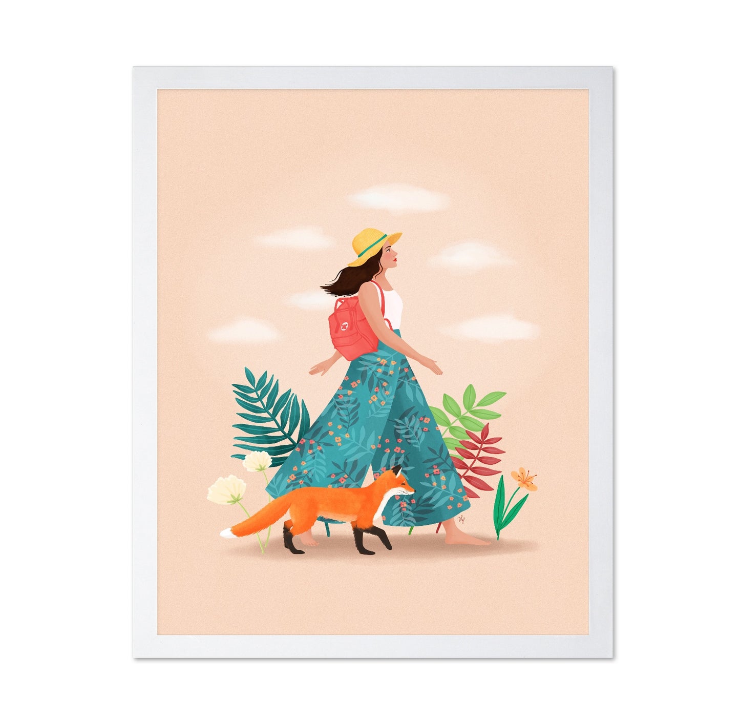 Woman Walking with Fox