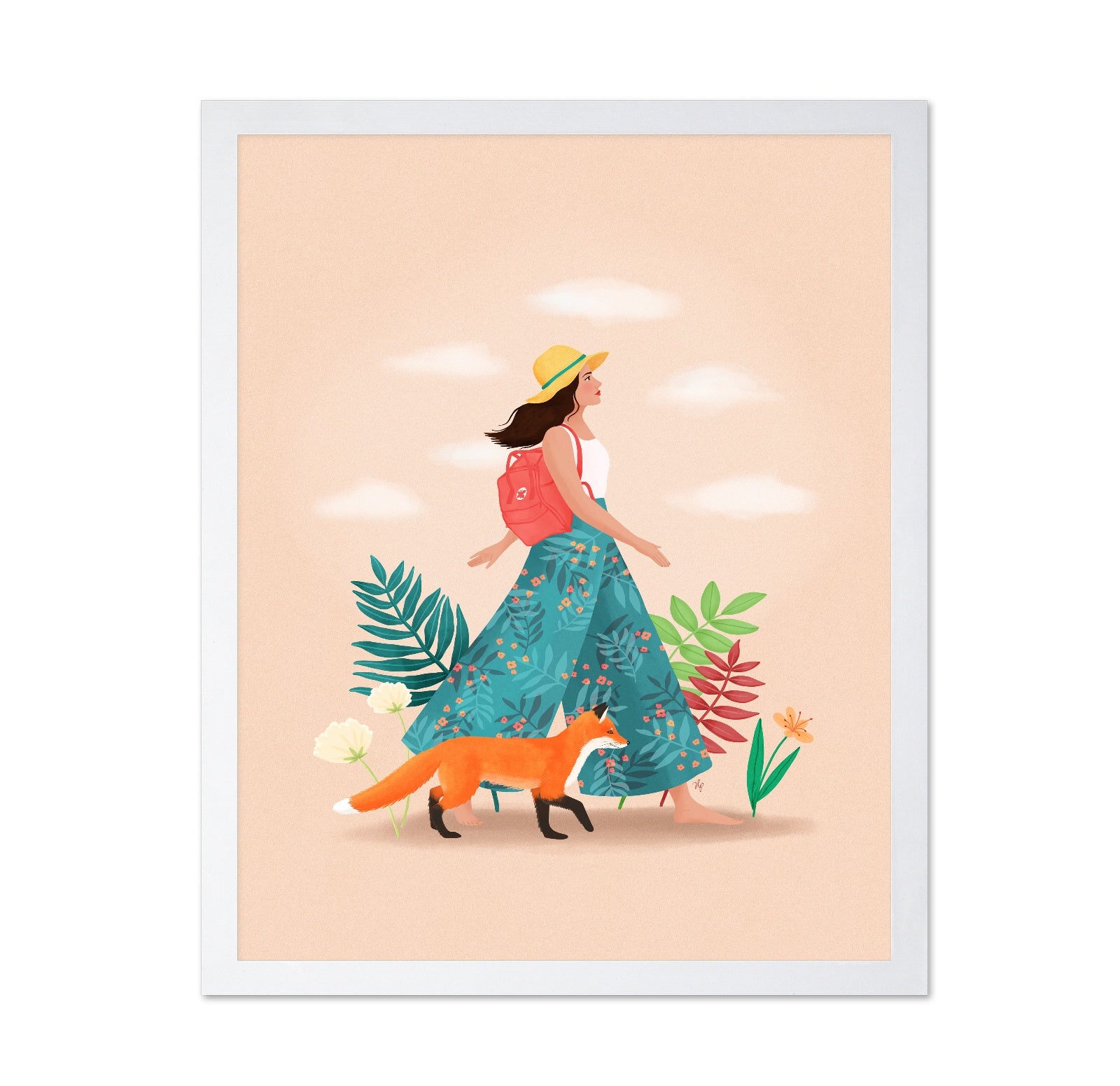 Woman Walking with Fox