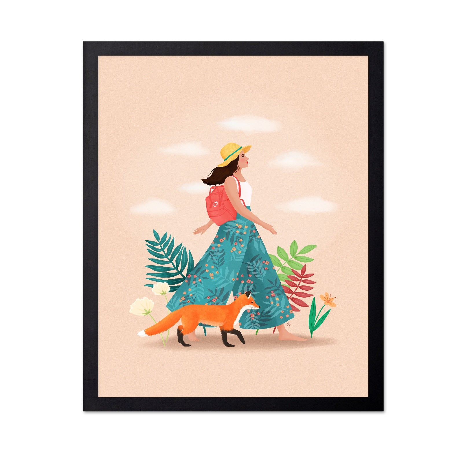 Woman Walking with Fox